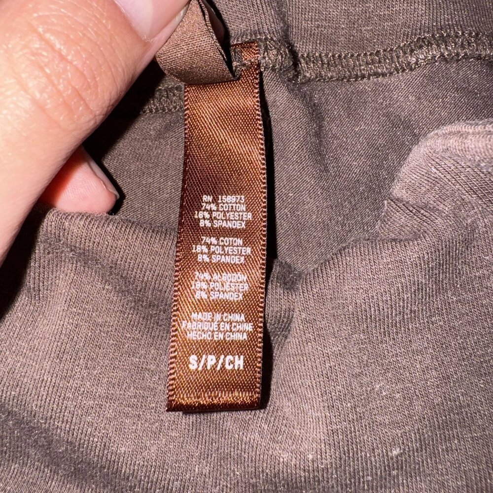 Skims Brown Cotton Blend Pull On Stretch Capri Leggings Women's Small S - Picture 6 of 7